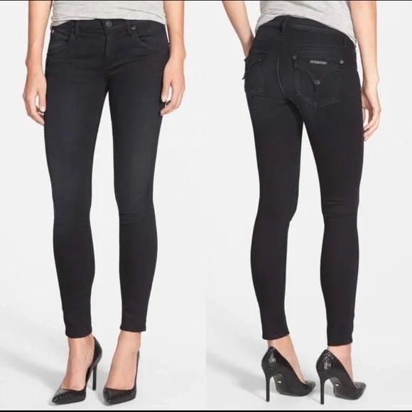 Hudson Womens Midrise Lydia Super Skinny Black Jeans Flap Button Pocket Size 28 - Picture 1 of 16